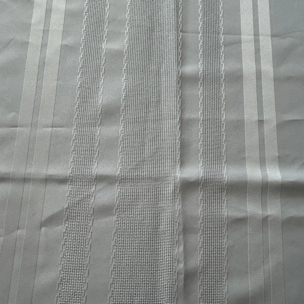 Vintage Cream Ivory Damask Stripe Tablecloth Mid-Century Rectangle 60x84